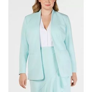 CALVIN KLEIN COLLARLESS OPEN FRONT BLAZER